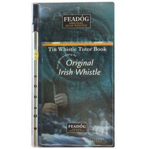 Feadóg Nickel D Whistle for All Ages with Easy To Follow Tutor Book with Simple to Learn Songs - 1to1 Music