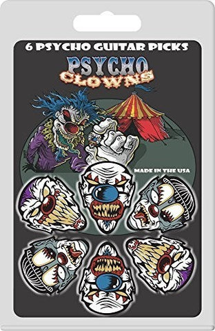Guitar Plectrum Pack - Psycho Clowns Design - 6 Picks - 1to1 Music