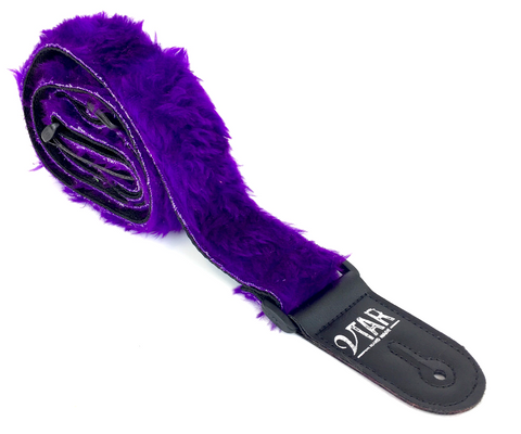 PURPLE VTAR VEGAN FAUX FUR GUITAR STRAPS ACOUSTIC, ELECTRIC, BASS (UK MADE)