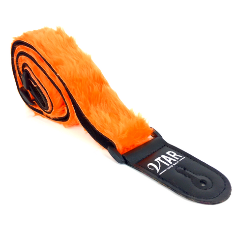 ORANGE VTAR VEGAN FAUX FUR GUITAR STRAPS ACOUSTIC, ELECTRIC, BASS (UK MADE)