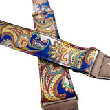 The Mr Moonlight Navy Blue Paisley Guitar Strap - Vtar Vegan Guitar Straps