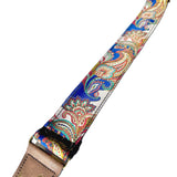 The Mr Moonlight Navy Blue Paisley Guitar Strap - Vtar Vegan Guitar Straps