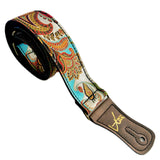 The Sgt. Pepper Red & Blue Paisley Guitar Strap - Vtar Vegan Guitar Straps