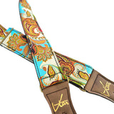 The Sgt. Pepper Red & Blue Paisley Guitar Strap - Vtar Vegan Guitar Straps