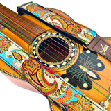 The Sgt. Pepper Red & Blue Paisley Guitar Strap - Vtar Vegan Guitar Straps