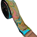 The Sweet Dreams Pink & Blue Paisley Guitar Strap - Vtar Vegan Guitar Straps