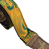 The Poison Ivy Green Paisley Guitar Strap - Vtar Vegan Guitar Straps