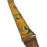 The Poison Ivy Green Paisley Guitar Strap - Vtar Vegan Guitar Straps