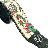 The Tattoo'd Lady Guitar Strap (American Traditional Tattoo Collection) - Vtar Vegan Guitar Straps