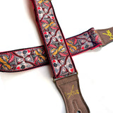 The Red Queen of Hearts Pink Guitar Strap - Vtar Vegan Guitar Straps