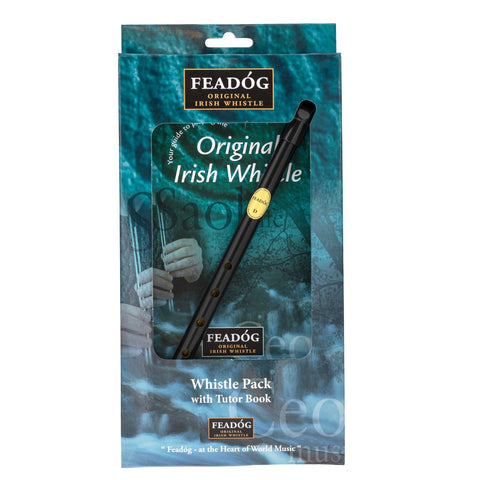Feadóg Black D Irish Whistle with Tutor Book