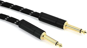 Fender Deluxe Series Instrument Cable - 5 ft – STR/STR – Black Tweed,1.5m,990820093