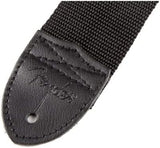 Fender Guitar Strap, Polyester Webbing with Grey Logo, Adjustable 33”-53”, Black, 990662043