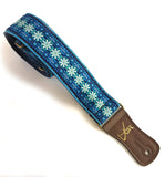 The Flower Chain Tangled Up in Blue Guitar Strap - Vtar Vegan Guitar Straps