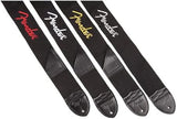 Fender Guitar Strap, Polyester Webbing with Red Logo, Adjustable 33”-53”, Black, 990662015