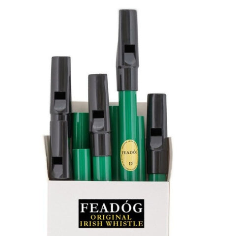 Brass D - Feadog Irish Tin Whistle - Green (Box of 10)