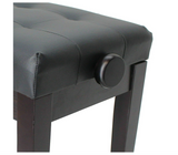 Sonata Piano Stools Bench (Adjustable with Vinyl Button Top) - Various colours (Satin Rosewood)