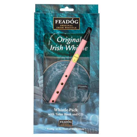 Tin Whistle Feadog Pink D Whistle with Book & CD
