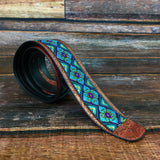 The Teal and Purple Floral Aztec Strap