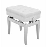 Steinhoven - Symphony Adjustable Piano Stool With Book Storage (Polished White)