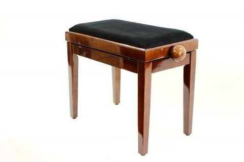 Legato Adjustable Wooden Piano Stool with Comfortable Padded Seat - Polished Walnut - 1to1 Music