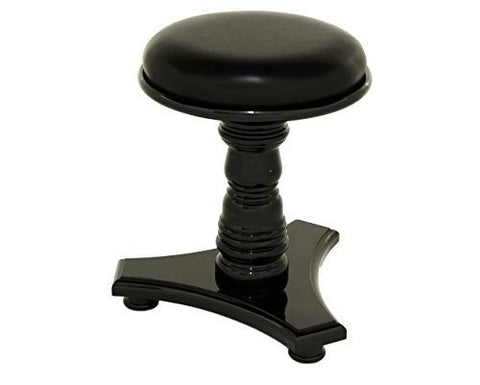 Round Seat Piano Stool Fixed Height with Premium Padding - Polished Ebony - 1to1 Music