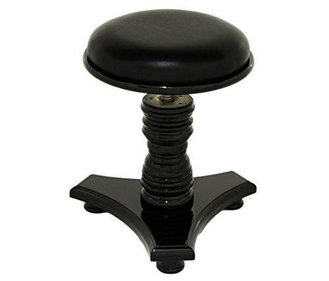 Round Seat Piano Stool with Premium Padding and Adjustable Height - Polished Ebony - 1to1 Music