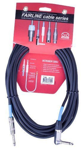 Superlux 7.5 Metre SFI7.5PR Right Angle Jack to Jack Instrument Cable - 1to1 Music