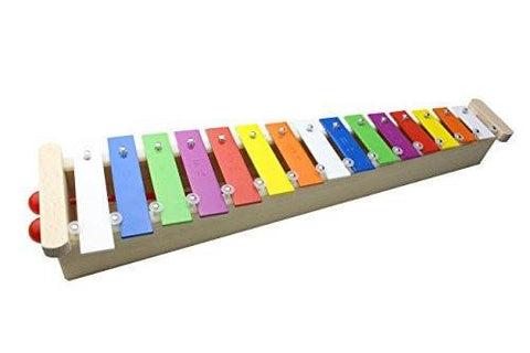 ProKussion 15 Key Glockenspiel with Wooden Resonating Chamber and Removable Keys (6 Extra Keys and 4 Beaters) - 1to1 Music