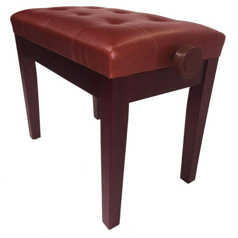 Sonata Piano Stools Bench (Adjustable with Vinyl Button Top) - Various colours (Satin Mahogany) - 1to1 Music