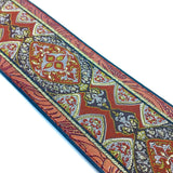 Handmade Psychedelic "Renaissance" Collection 60's 70's Guitar Strap by VTAR, Made with Vegan Leather. For Acoustic, Bass and Electric (Lilac and Gold) - 1to1 Music