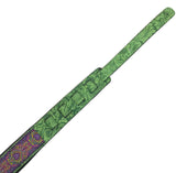 Retro Luxury Vegan Vtar Jacquard Guitar Bass Strap - Purple Green Trip