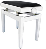Legato Adjustable Wooden Piano Stool - Comfortable Padded Seat - White